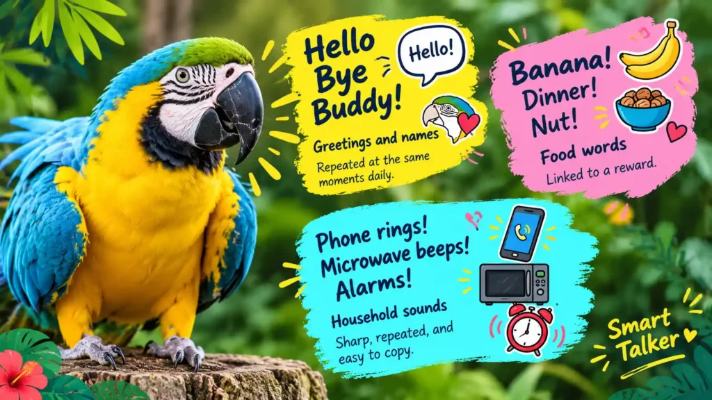 Blue and Gold Macaw vocabulary words