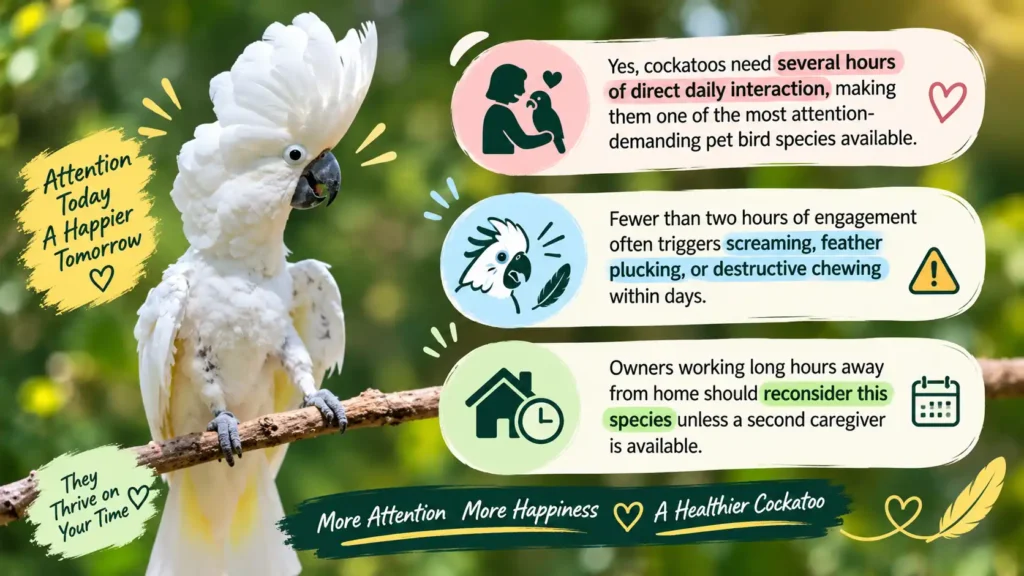 Cockatoo daily interaction