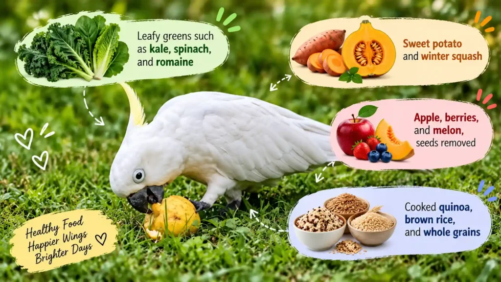 Healthy cockatoo foods