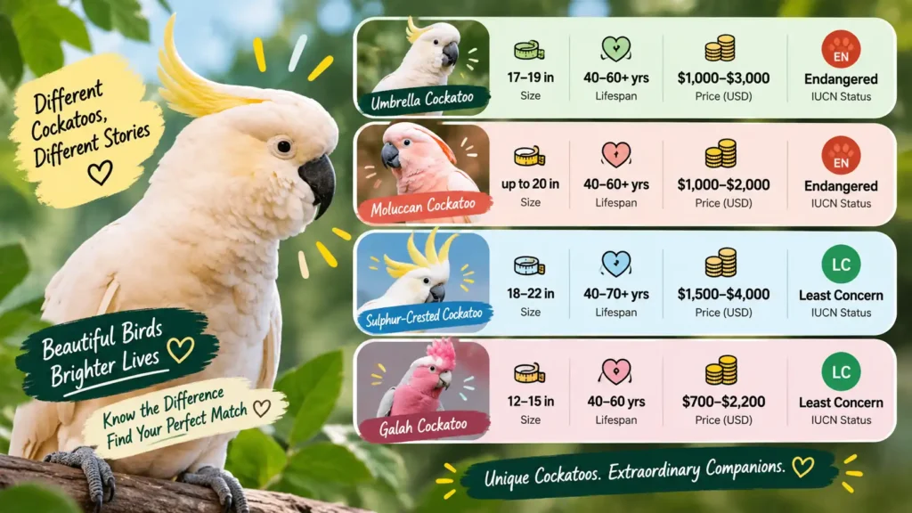 Cockatoo size and price