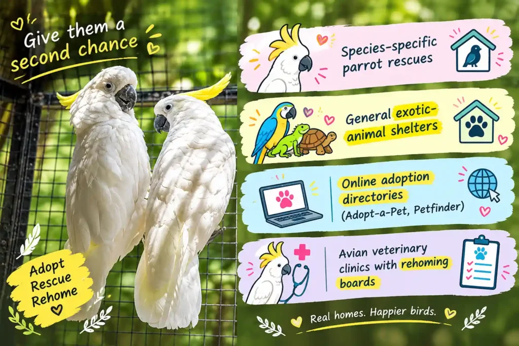 Cockatoo adoption resources