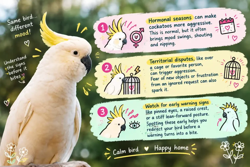 Cockatoo aggression warning signs