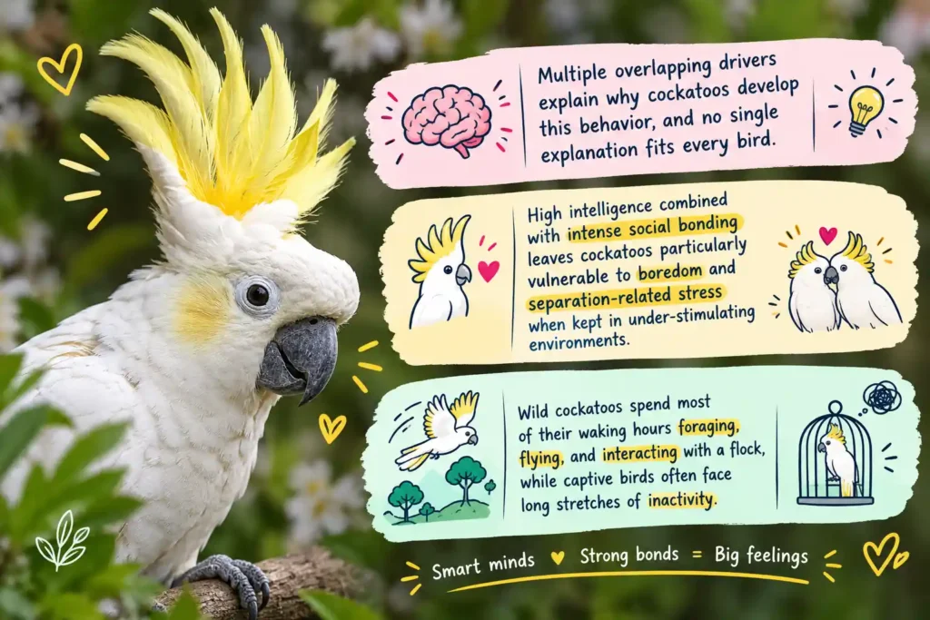 Cockatoo behavior infographic