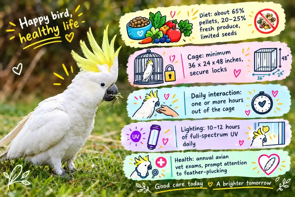 Cockatoo daily care guide