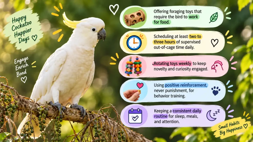 Cockatoo care and enrichment tips