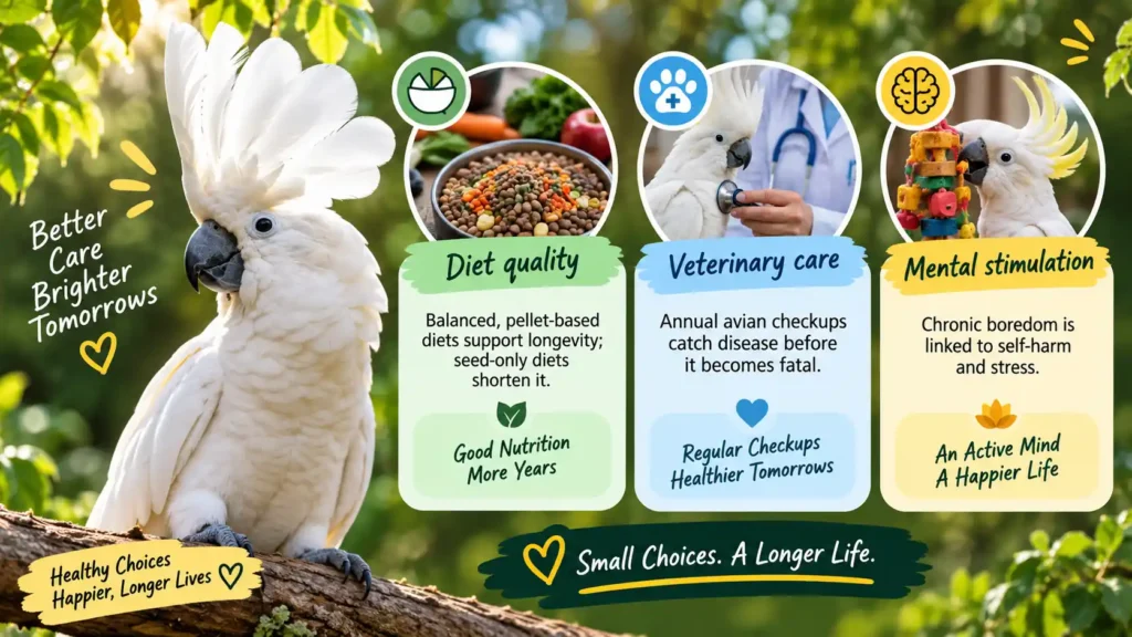 Cockatoo lifespan care