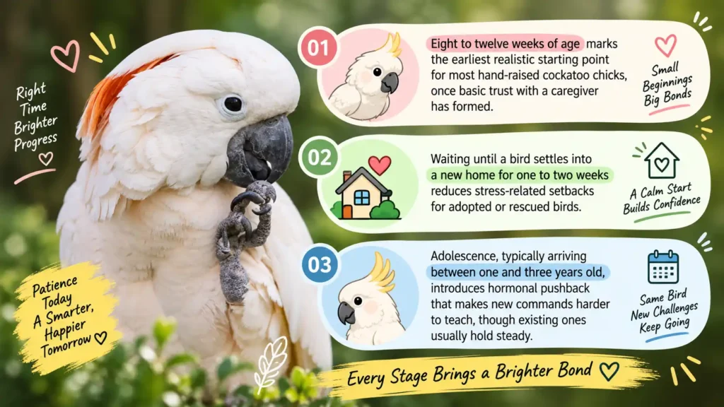 Cockatoo training age guide