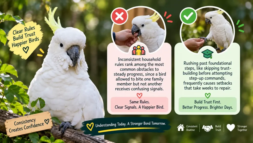 Cockatoo training consistency