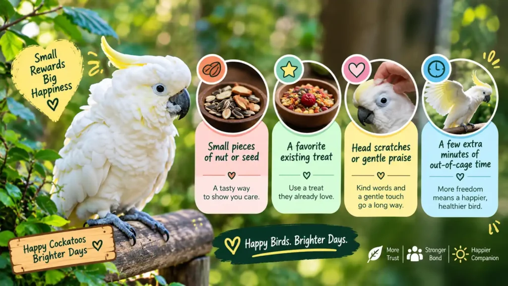 Cockatoo training rewards