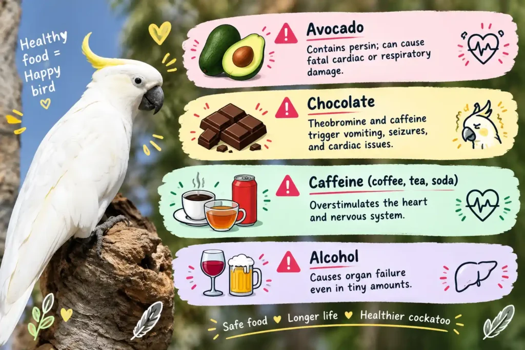 Cockatoo unsafe foods guide