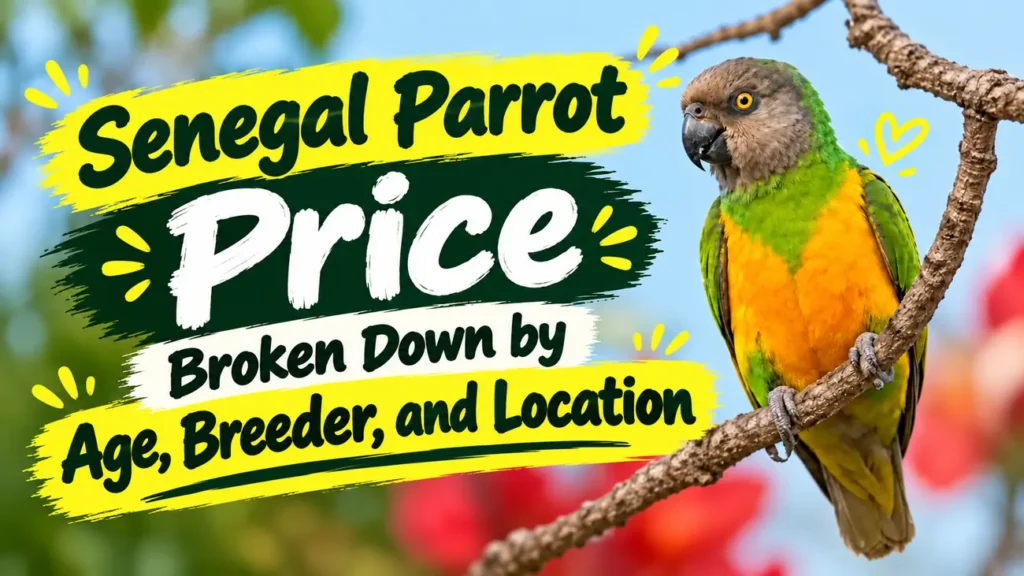 Senegal parrot price guide infographic.