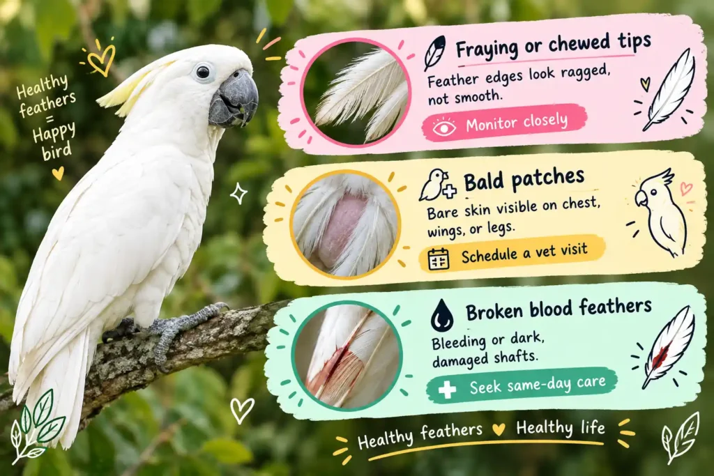 Cockatoo feather health infographic
