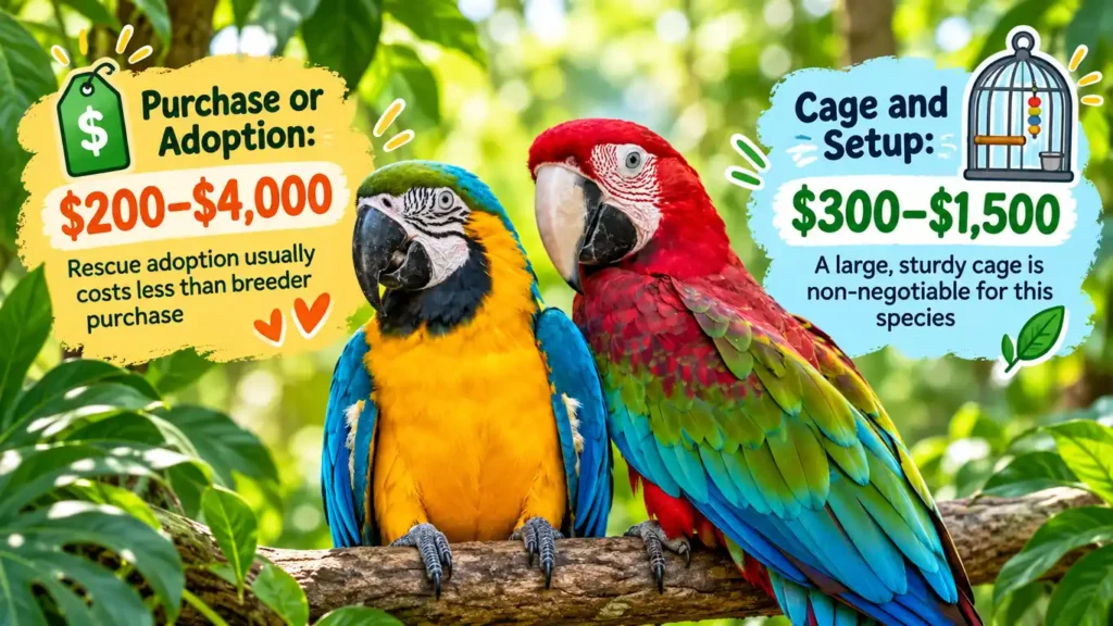 Macaw care costs infographic