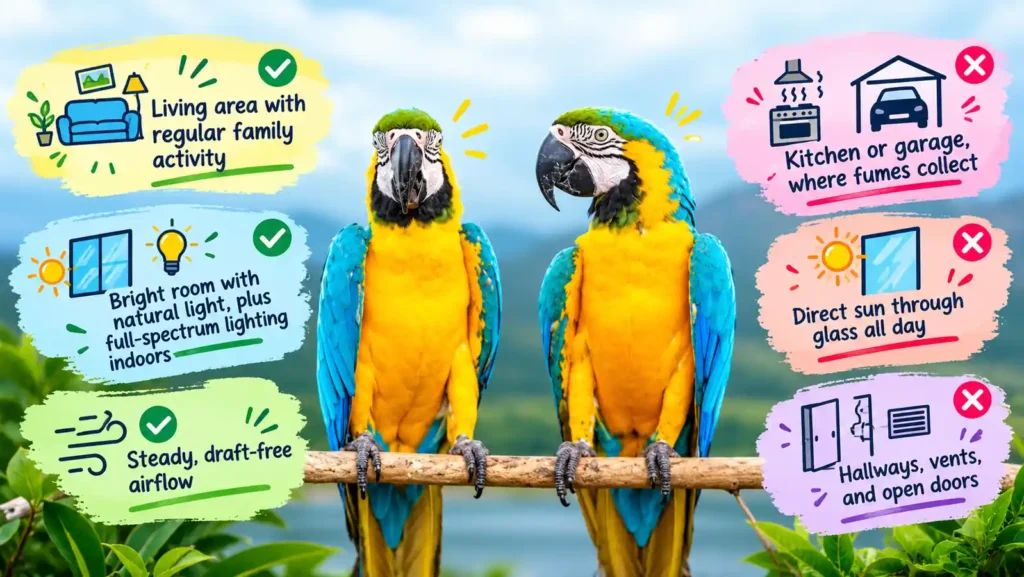 Macaw ideal home environment 