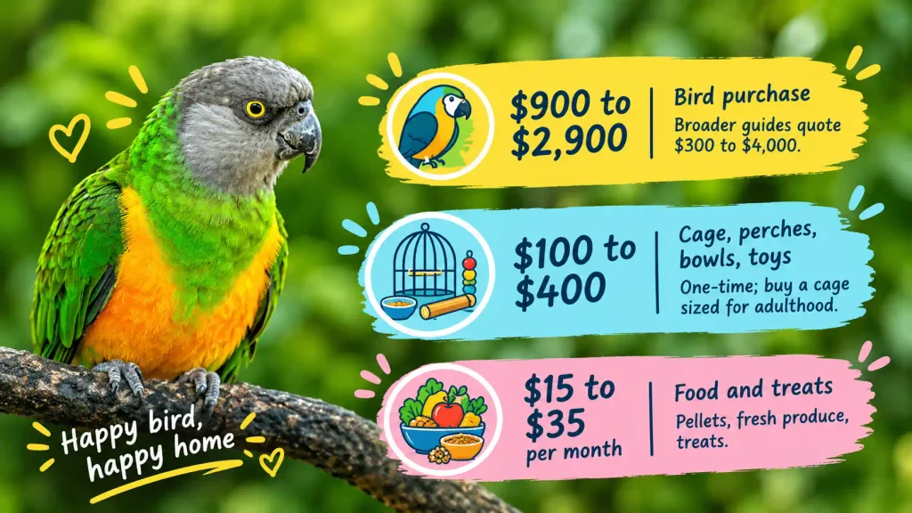 Parrot ownership costs and supplies.