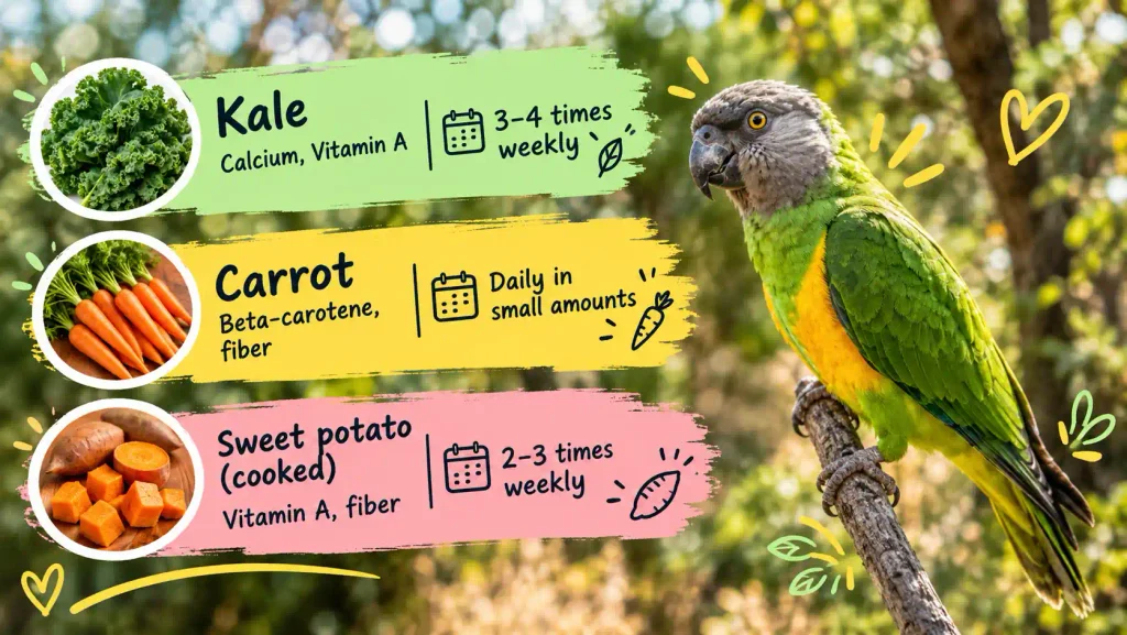 Parrot vegetable diet