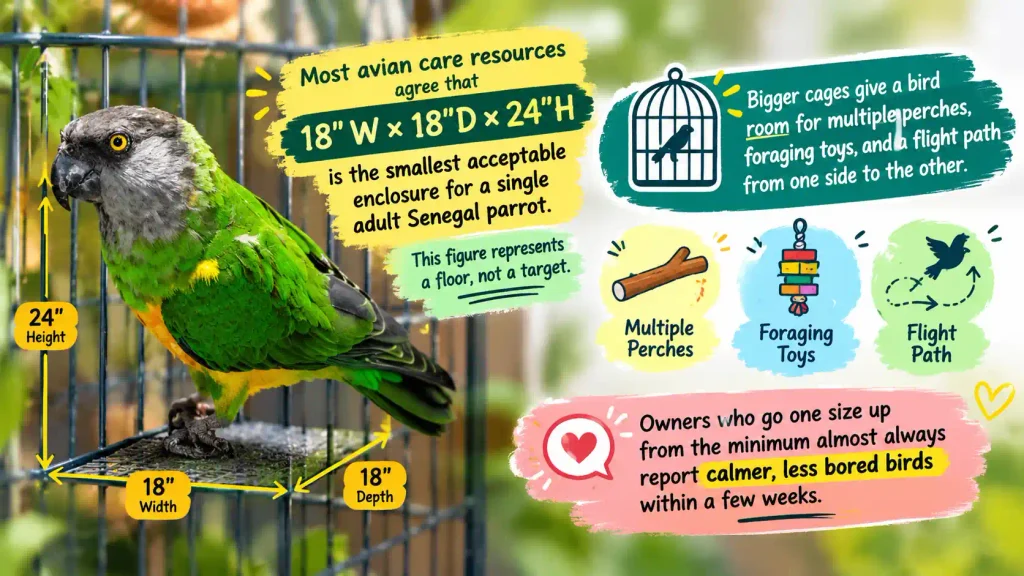 Senegal parrot cage size