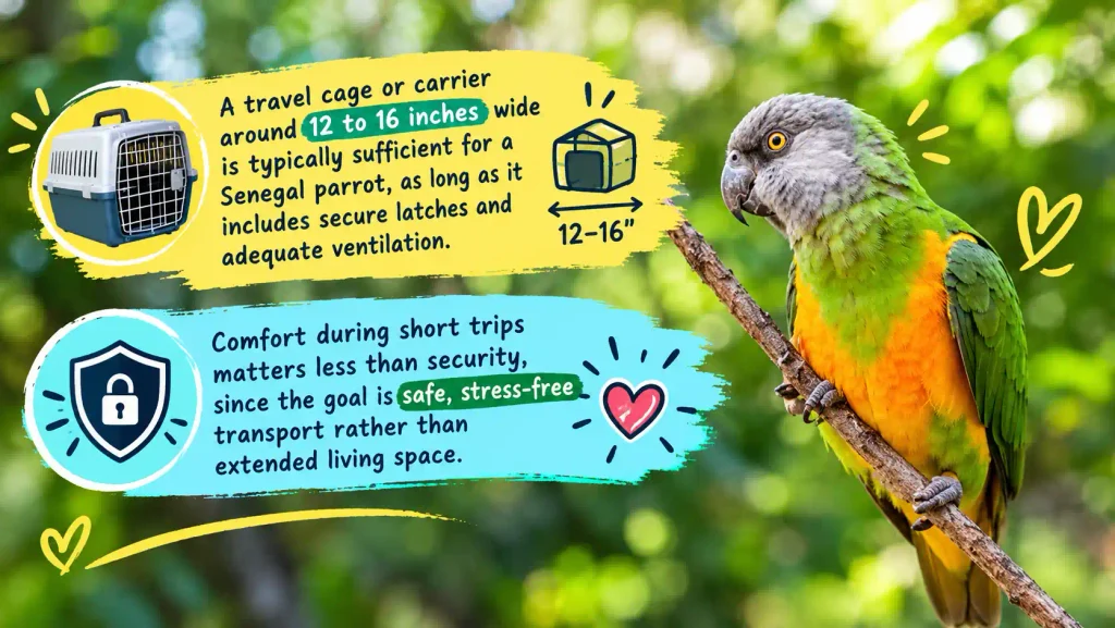 Senegal parrot travel carrier
