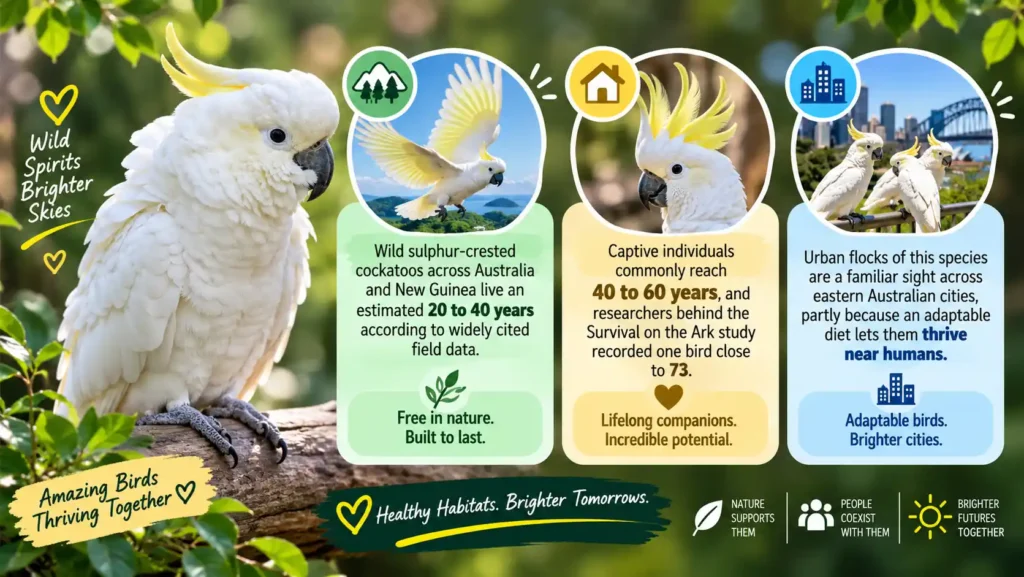 Sulphur-crested cockatoo lifespan
